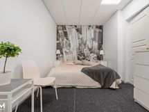 Alakerran varastohuoneesta tehty makuuhuonetila.