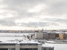 Keittiön näkymät keskustan kattojen yli