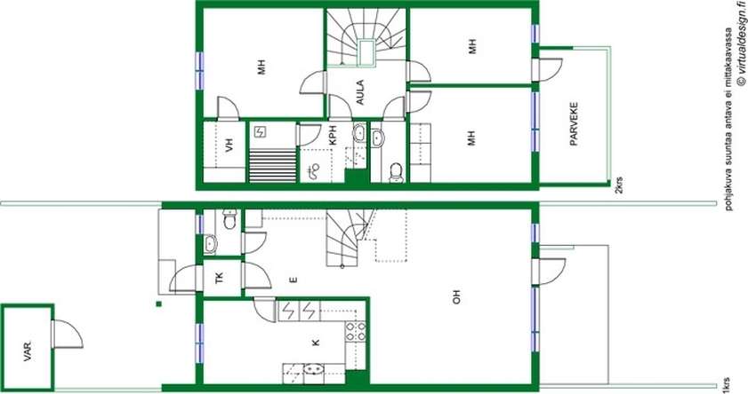 Rivitalo, 4h, k, s, 96 m², Soukka - Näkymä 2