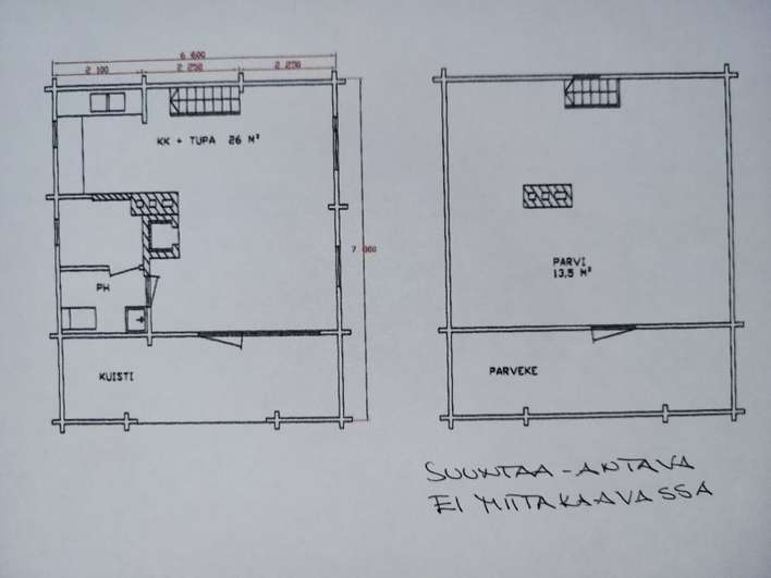 Loma-asunto, tupakeittiö, wc, parvi, parveke, terassi, 39,5 m², Pomarkku - Näkymä 4