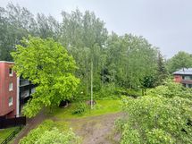 Parvekkeen sisäpihanäkymät etelään