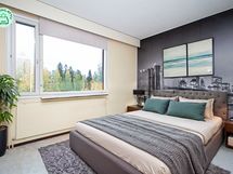 Digistailattu kuva makuuhuoneesta.