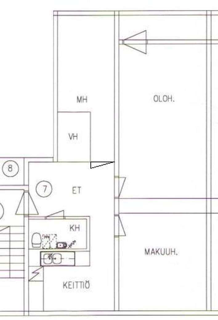Kerrostalo, 3h + k + p, 66 m², Vermo - Näkymä 2