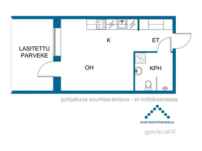 Kerrostalo, 1h, k, kph, wc, lasp, 25 m², Nuoliala - View 2
