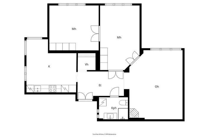 Kerrostalo, Oh, k, 2 mh, kph, vh, 82 m², Eira – pohled 2