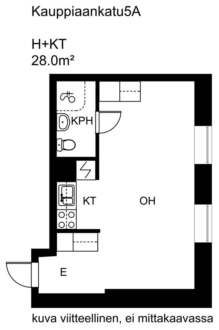 Kerrostalo, 1h+kt, 28 m², Katajanokka - Näkymä 2