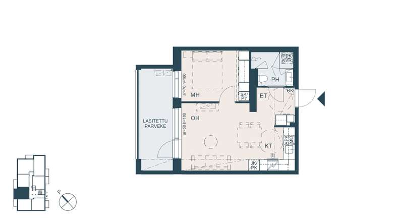 Kerrostalo, 2h+kt, 39,5 m², Hyrylä, Tuusula
