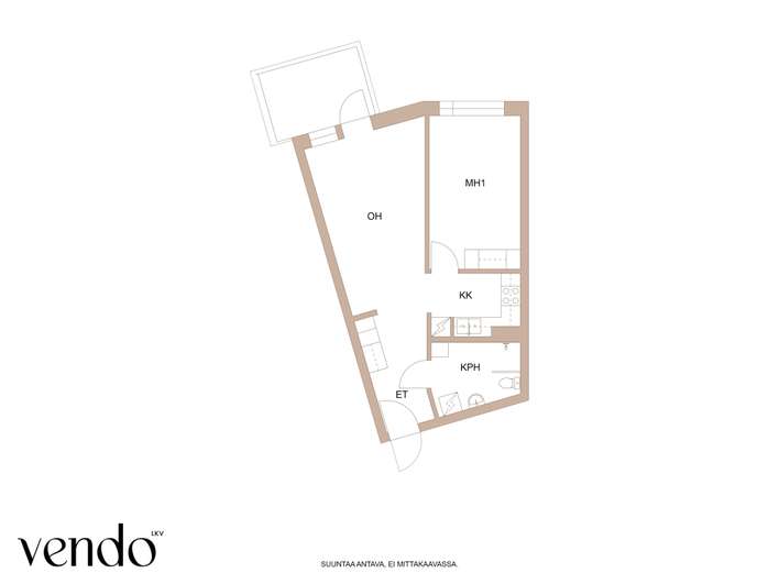 Kerrostalo, 2h+kk+kph+las. parv., 44 m², Matinkylä – pohled 2