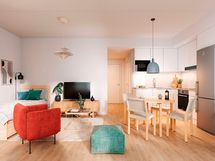 Visualisointi Renatan kodista A 3, A 8, A 13 ja A 18, 1h+kt, 29,5 m²