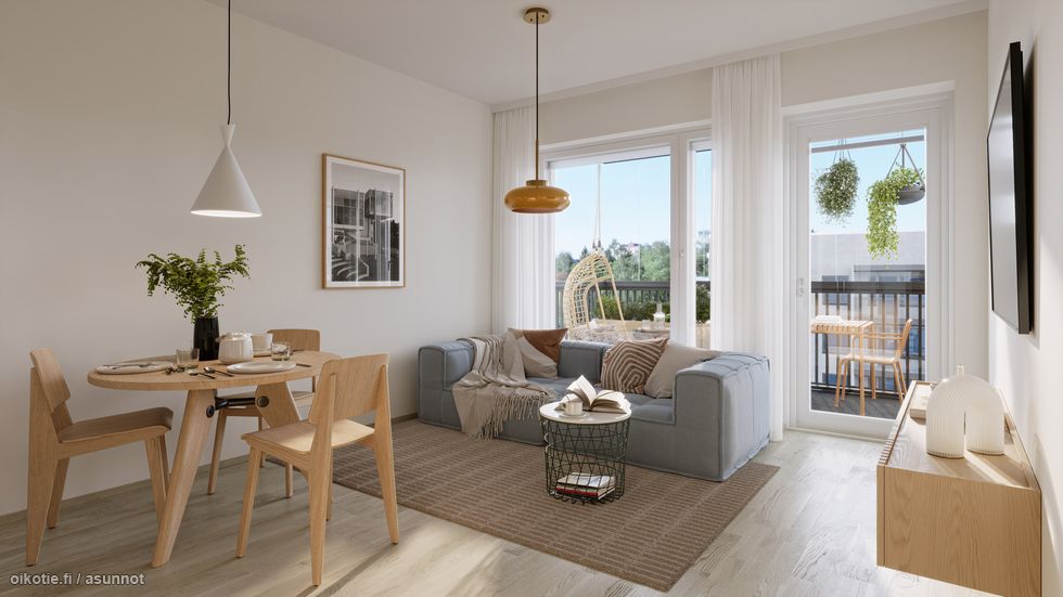 Asunto A44 keittiö. Taiteilijan näkemys