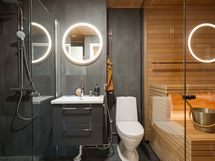 Esimerkkejä ja valmistuneista kylpyhuoneista saunalla, tähän kotiin päätät viimeistelyn itse