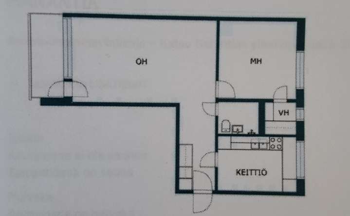 Kerrostalo, 2h + k, 59,5 m², Koskela, Oulu