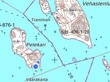 sijainti Petekarin eteläkärjessä