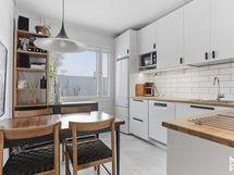 Kaunis, vastikään remontoitu keittiö