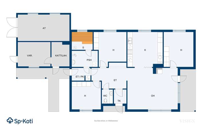 Omakotitalo, 4h+k+kph+s+wc+et/pk+et+tk+at+tekn.tila+varasto, 116/172 m², Lokalahti - Näkymä 2