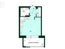Kodin pohjapiirros (1h+kt, 27 m²)