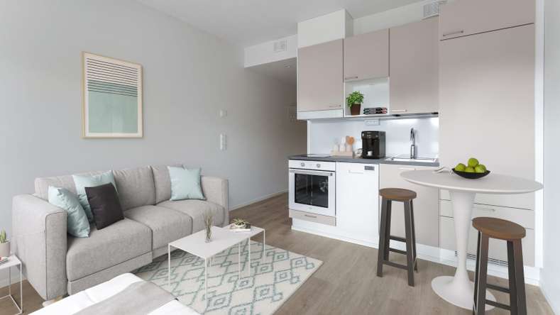 Kerrostalo, 1h+kt, 23 m², Skanssi