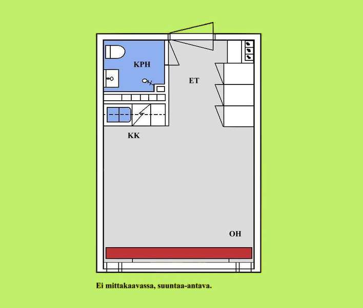 Kerrostalo, 1h + avok + kph, 20,0 m², 20 m², 3 kaupunginosa - Näkymä 2
