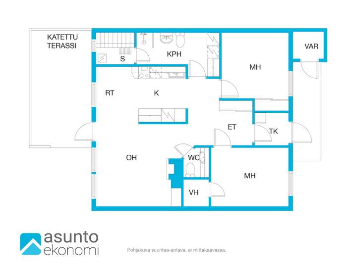 Rivitalo, 3h, k, kph, s, wc, terassi, 74 m², Hyllykallio - View 2