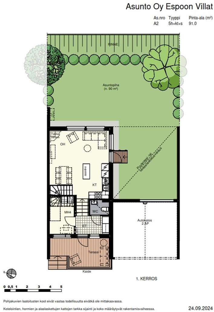Paritalo, 5h + k + s + var + iso piha, 91 m², Tillinmäki - View 3