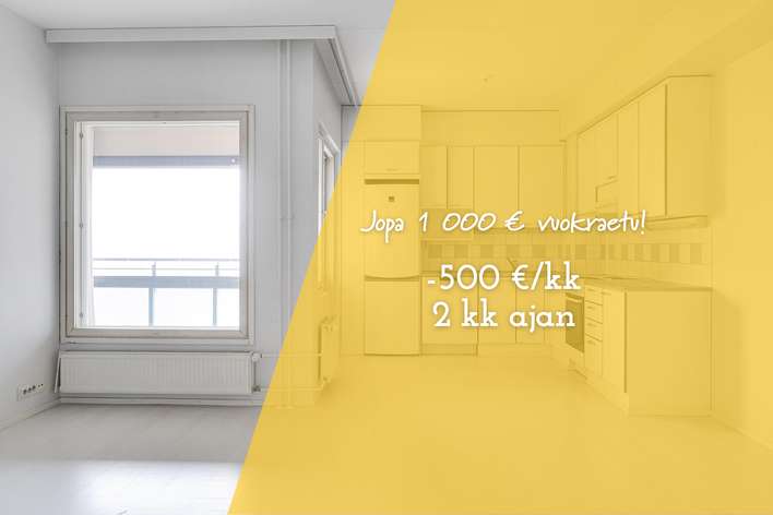 Kerrostalo, 2H+KK+P, 48,5 m², Herttoniemi, Helsinki