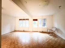 Kodin olohuoneesta on käynti takapihalle,