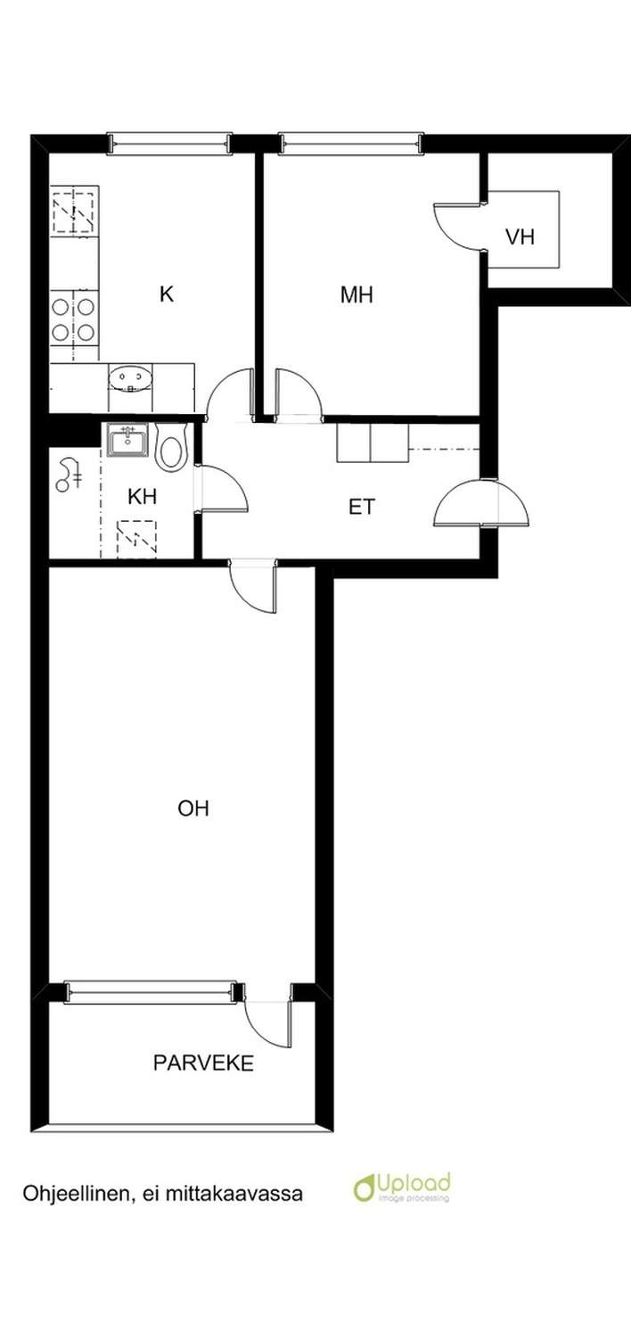 Kerrostalo, 2h+k, 59 m², Valkeala – pohled 2