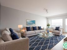 Valoisa olohuone - Digi-stailattu