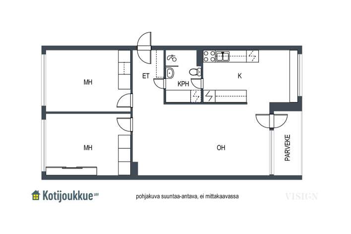 Kerrostalo, 3H+K, 64,5 m², Ojoinen – pohled 2