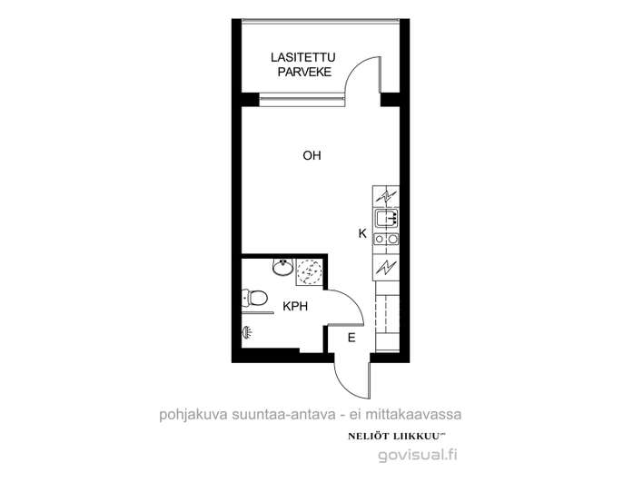 Kerrostalo, 1H+KT+PARVEKE, 21 m², Annala – pohled 2