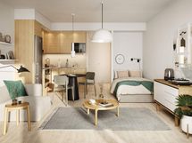 Visualisointikuva Renatan asunnosta C 41, C 46, C 53, C 58 ja C 63, 1h+kt, 27 m²