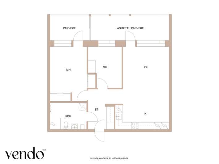 Kerrostalo, 3h+k, 66 m², Niittykumpu - Näkymä 2