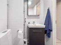 Asunnossa on erillinen wc. Märkätilat on uusittu putkiremontin yhteydessä.