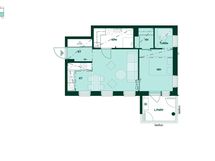 Asunnon pohjapiirros: 45,5 m², 2h+kt