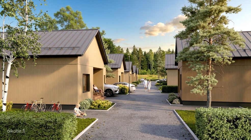 Myös pihat tehdään valmiiksi rakentajan toimesta.