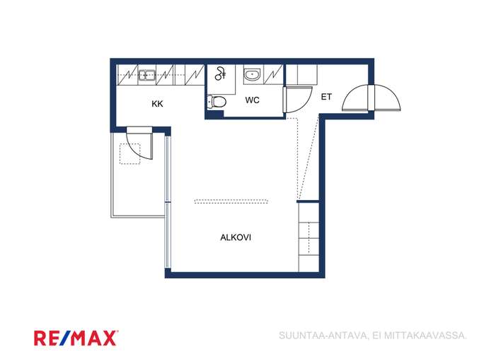 Kerrostalo, 1h+kk+kph+parveke, 36 m², Punavuori – pohled 2