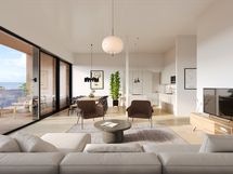 Upeat, koko huoneiston kokoiset isot ikkunat tuovat upean tunnelman.