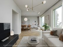 Samanpohjaisen asunnon C88 4. krs valokuva virtuaalistailattuna