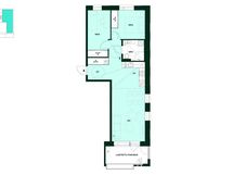 Kodin pohjapiirros (3h+kt, 62,5 m²)