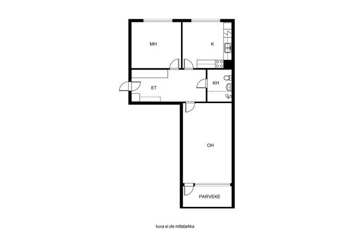 Kerrostalo, 2,h,k,kph,las.p, 59,5 m², keskusta - View 2