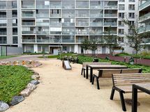 Talon viihtyisä sisäpiha.