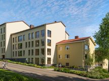 Sirius A erillistalo kuvassa oikealla.