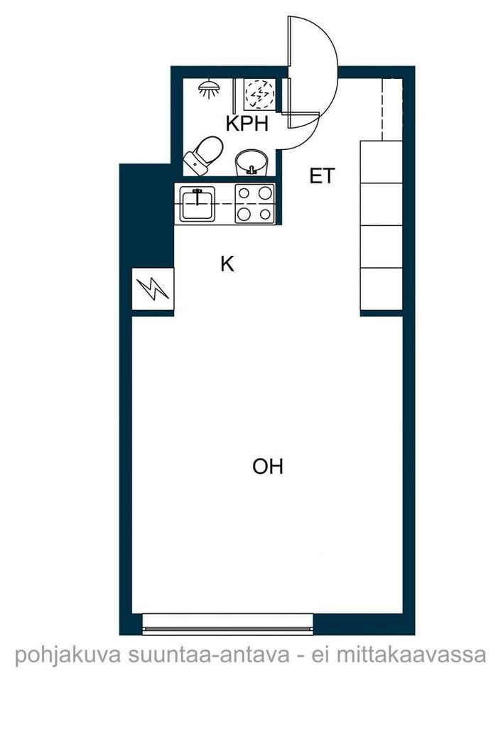 Kerrostalo, 1h + k, 27 m², Keskusta - Näkymä 2
