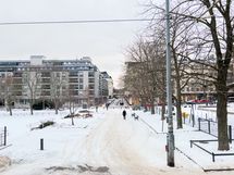 Köydenpunojanpuistikko Kampissa.