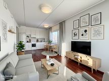 Ylimmän kerroksen valoisa ja parvekkeellinen kulmahuoneisto hyvällä sijainnilla!