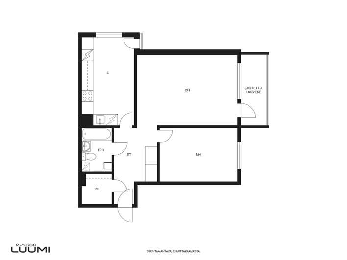 Kerrostalo, 2h+k+vh+las.p, 60,5 m², Olari – pohled 2