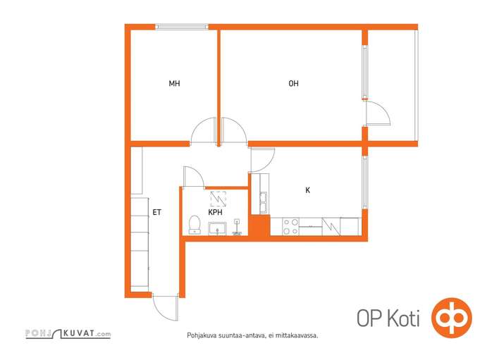 Kerrostalo, 2h,k, 55 m², Tervakoski - Näkymä 2