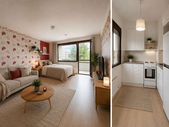 Kerrostalo, 1h + kk + s + p, 33 m², Joensuu, Somero