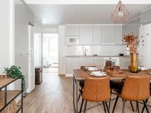 Asunto E04 (4h+kt+s, 83,5 m2) - keittiö- ja ruokailutila