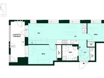 Kodin pohjapiirros (3h+kt, 55,5 m²)